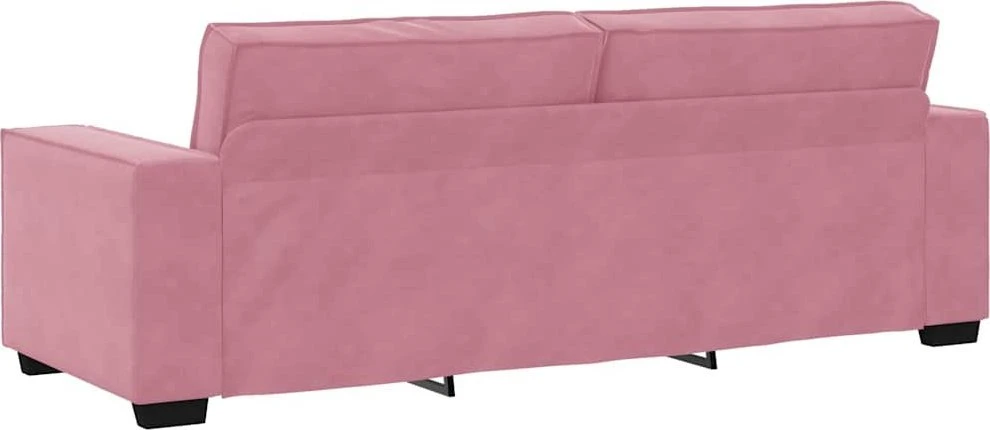 Trivietė sofa, rožinė, 220x78x84 cm, aksomas