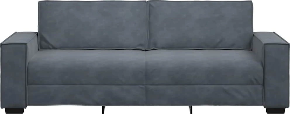 Trivietė sofa, tamsiai pilka, 220x78x84 cm, aksomas