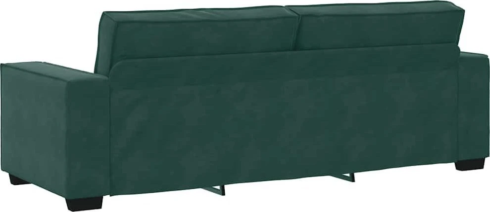 Trivietė sofa, tamsiai žalia, 220x78x84 cm, aksomas