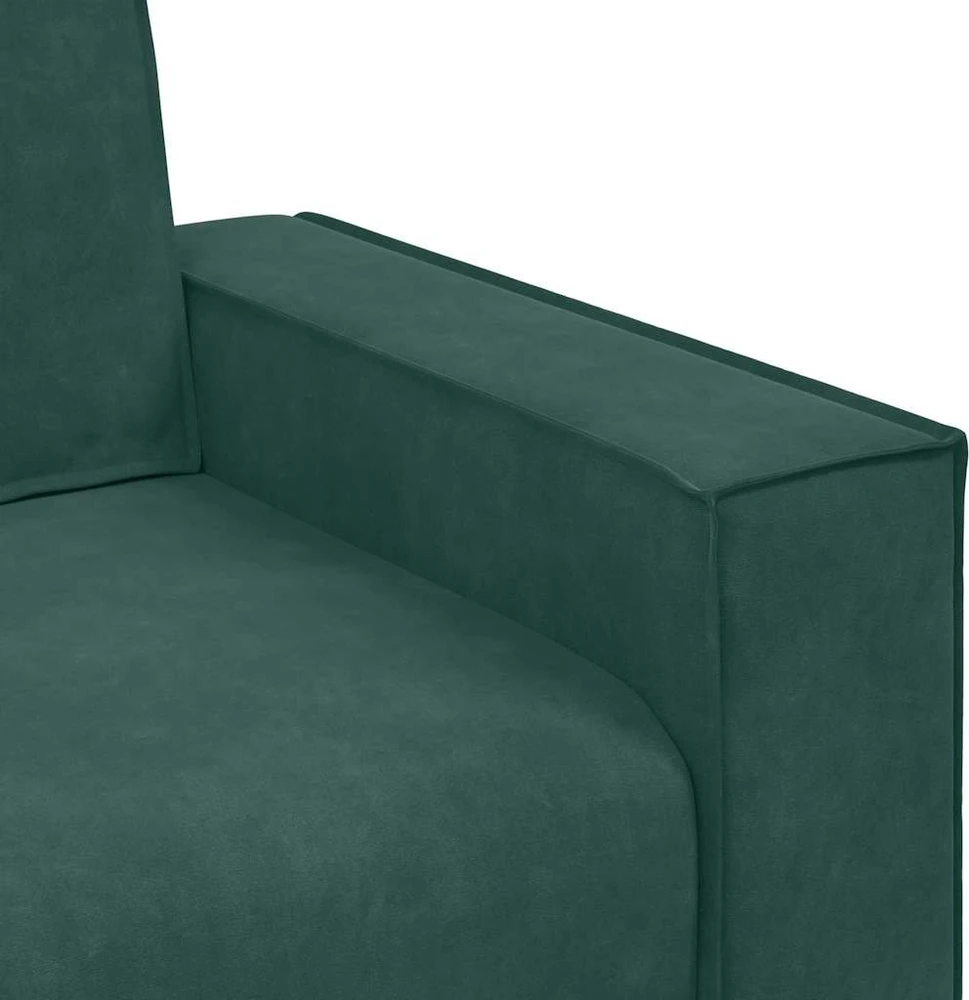 Trivietė sofa, tamsiai žalia, 220x78x84 cm, aksomas