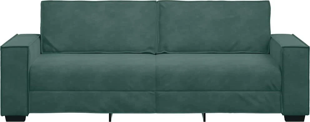 Trivietė sofa, tamsiai žalia, 220x78x84 cm, aksomas