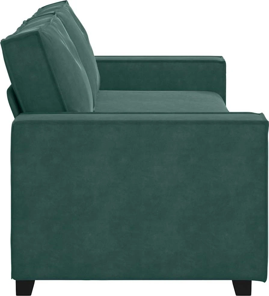 Trivietė sofa, tamsiai žalia, 220x78x84 cm, aksomas