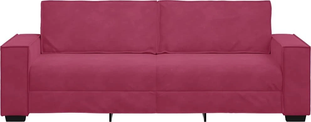Trivietė sofa, vyno raudonumo, 220x78x84 cm, aksominė