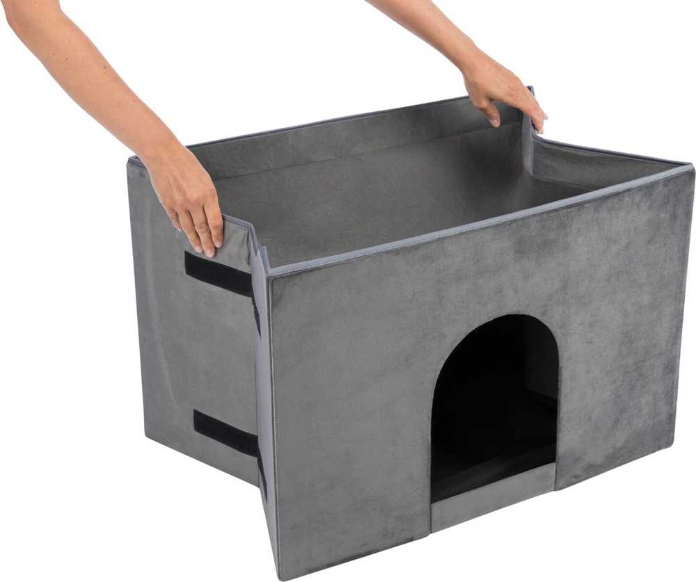 Trixie 38039, Cave pet bed, Indoor, Cat, Pilkas, Rectangular, Monochromatic