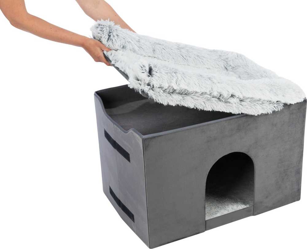 Trixie 38039, Cave pet bed, Indoor, Cat, Pilkas, Rectangular, Monochromatic