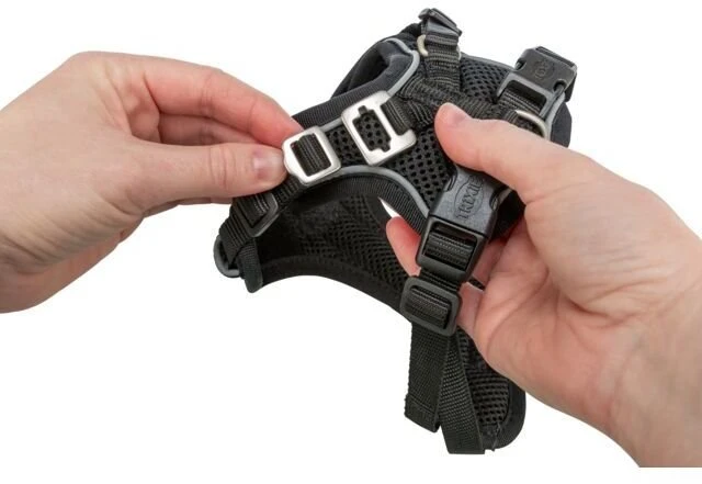 Trixie Premium FlexMesh, petnešos, šunims, juodos, XS–S: 40–57 cm/15 mm, pritaikytos mopsams ir buldogams