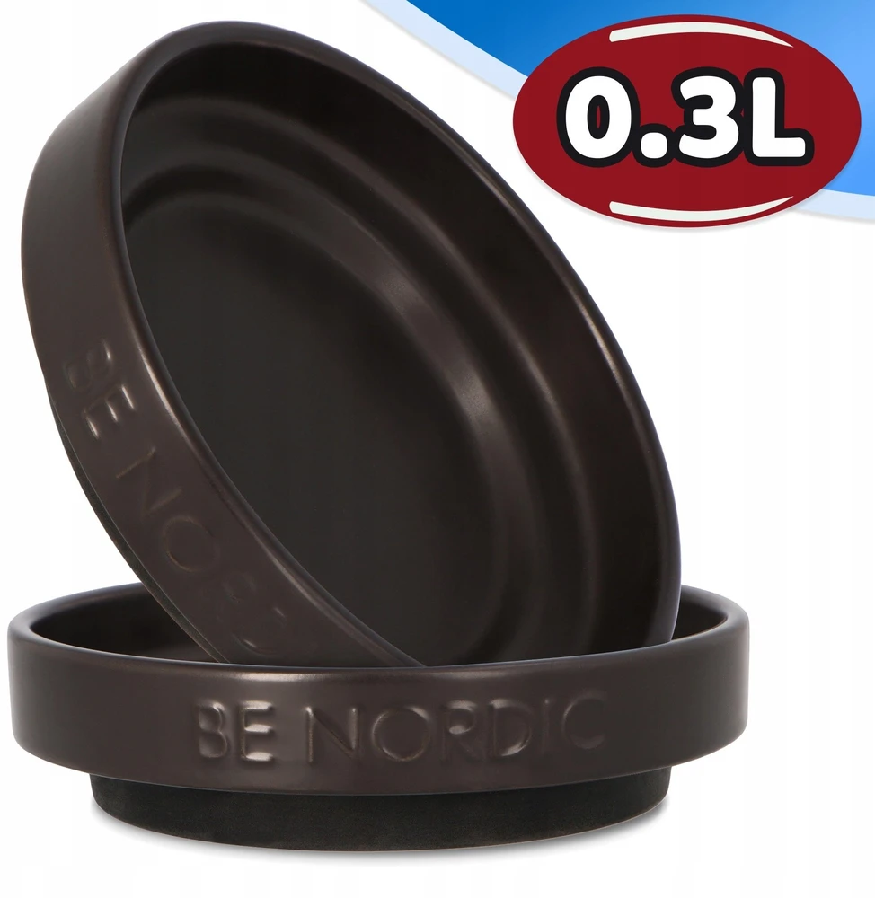 Trixie BE NORDIC, dubenėlis, dla kota, juoda, ceramika/guma, 0,3 l/o 16 cm