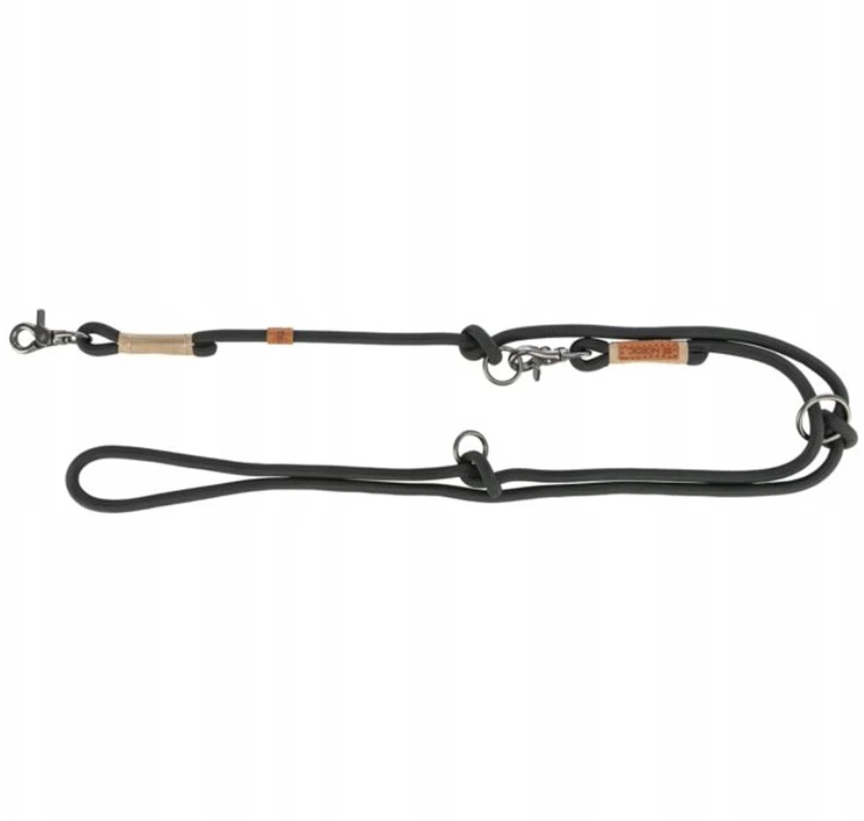 Trixie BE NORDIC, smycz regulowana, šuniui, juoda/piaskowa, linka, L–XL: 2.00 m/o 13 mm