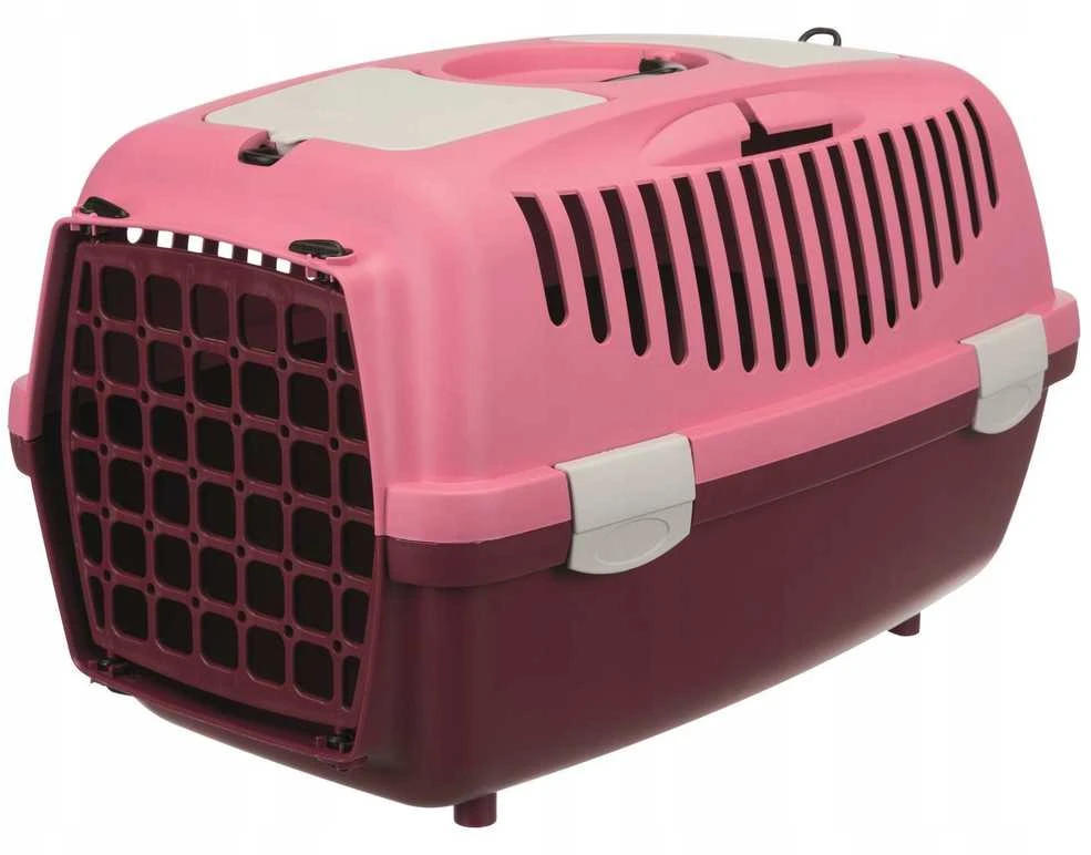 Trixie „Capri 2“ transportavimo dėžė, XS–S: 37 × 34 × 55 cm, tamsiai pilka / rausva