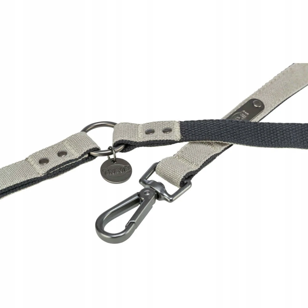 Trixie CityStyle smycz V, šuniui, medvilnė, šviesiai pilkas, M–L: 2.00 m/20 mm