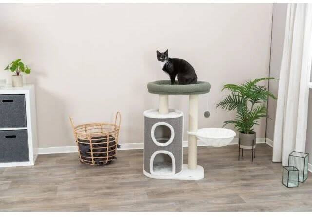 Trixie Dante, stovimas grandymo stulpas, katėms, baltas/žalias/pilkas, 86 cm