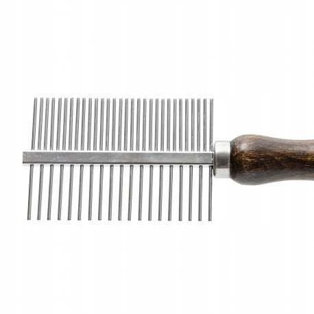 Trixie Išskirtinis dvišalis šepetys gyvūnams, su metaline galvute, buko mediena, 19/30 smeigtukų, matm. 5,2x17,9 cm