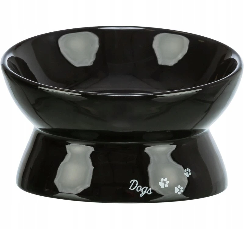 Trixie ergonomiškas šunų dubenėlis, keraminis, 0,35 l/o 17 cm, juodas