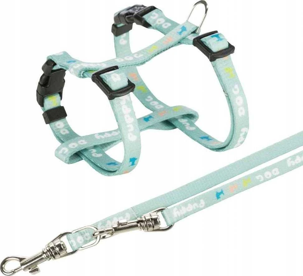 Trixie Junior, pakinktai šuniukui, su pavadėliu, diržas, 27-45 cm / 10 mm, 2,00 m, mėtų spalvos