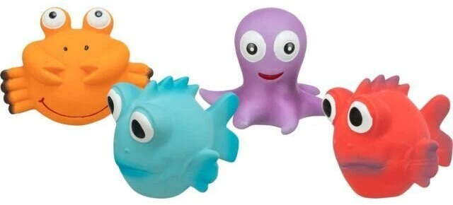 Trixie Jūrų gyvūnėliai, žaislai, šunims, lateksas, 9-12 cm, 24 vnt/pakuotė, su garsu