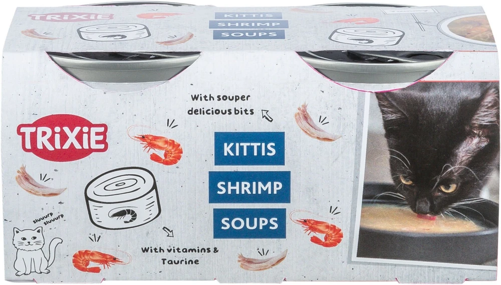 TRIXIE Sriuba katėms su vištiena ir krevetėmis, 4 × 80 g (pak.4)