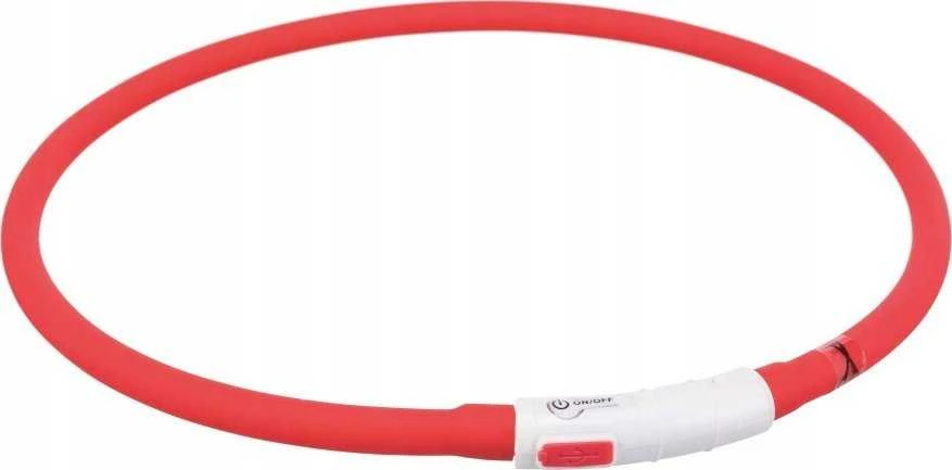TRIXIE LED antkaklis USB, silikonas, XS-XL 70cm/10mm, raudonas