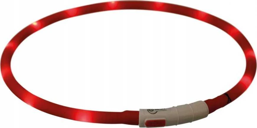 TRIXIE LED antkaklis USB, silikonas, XS-XL 70cm/10mm, raudonas