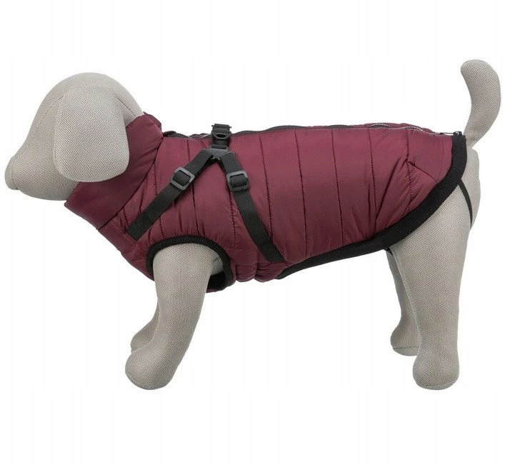 Trixie Pirou žieminis paltas su petnešomis, S: 36 cm, sangrijos spalvos