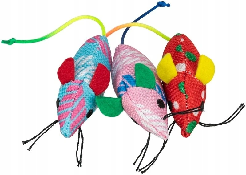 Trixie Rinkinys myszek, katei, poliester, 7cm, su kocimiętką, 70 vnt/OPAK