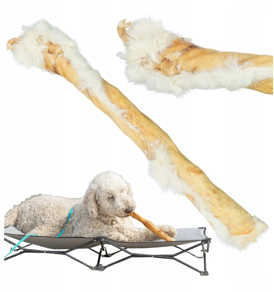 Šunų skanėstas - Trixie triušio odos ritinėlis su kailiu, 45–50 cm, 85 g