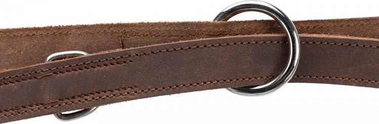 Trixie Rustic reguliuojamas pavadėlis šuniui, tamsiai ruda, XS – S: 2,00 m / 12 mm, stora oda