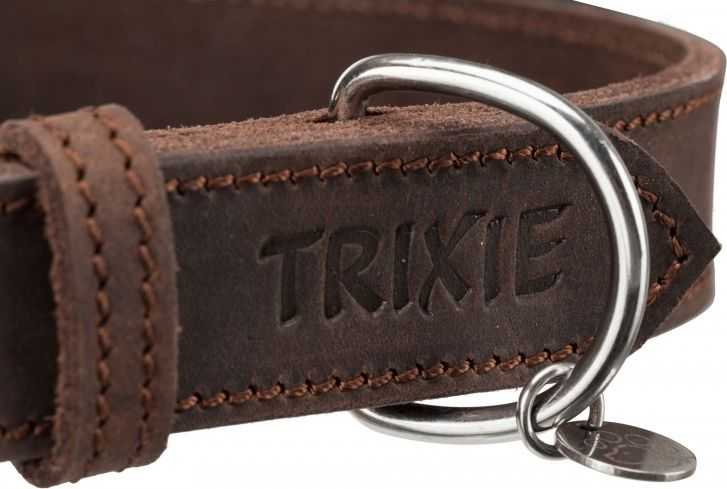 TRIXIE Rustic rieb. odos antkaklis, XS-S 27-34 cm/18 mm, tams. rudas