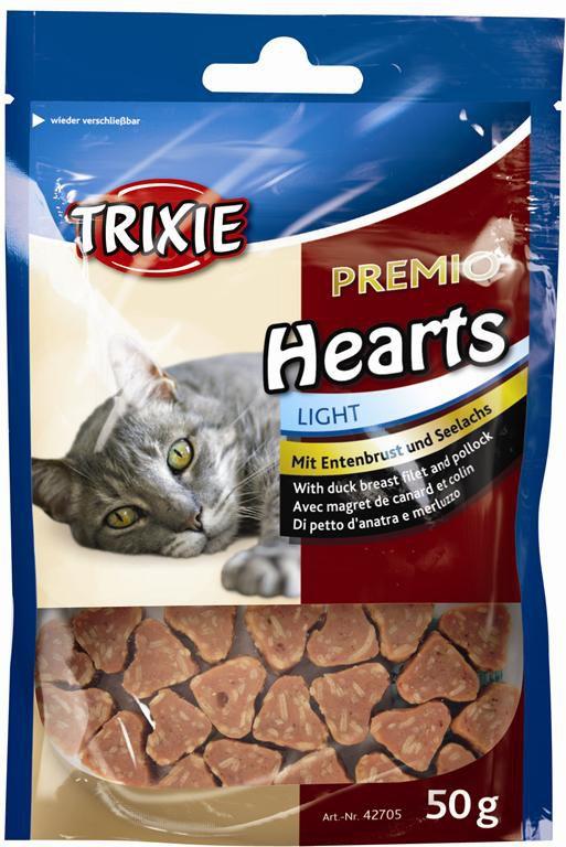 Trixie Premio Hearts 50g skanėstai katėms su antiena ir ledjūrio menke