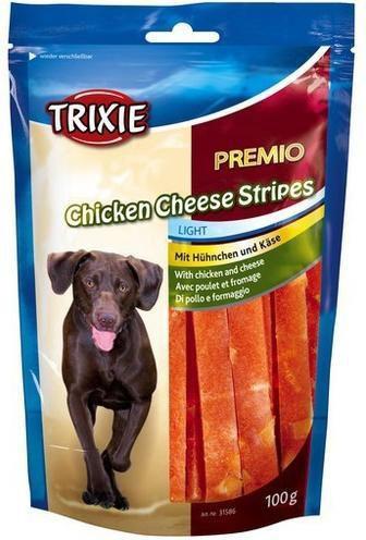 TRIXIE Premio Stripes sūrio vištienos juostelės - skanėstas šuniui - 100g