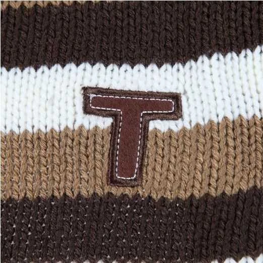 Trixie Hamilton šunų megztinio detalė su logotipu