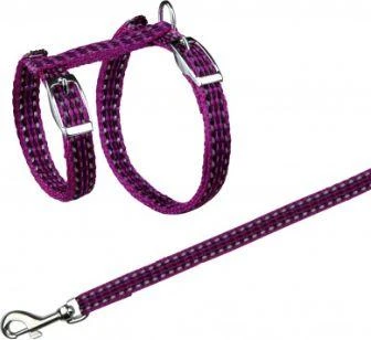 TRIXIE Kačių petnešos su pavadėliu, atspind., metal. sagtys, 22-42 cm-10 mm, 1.20 m