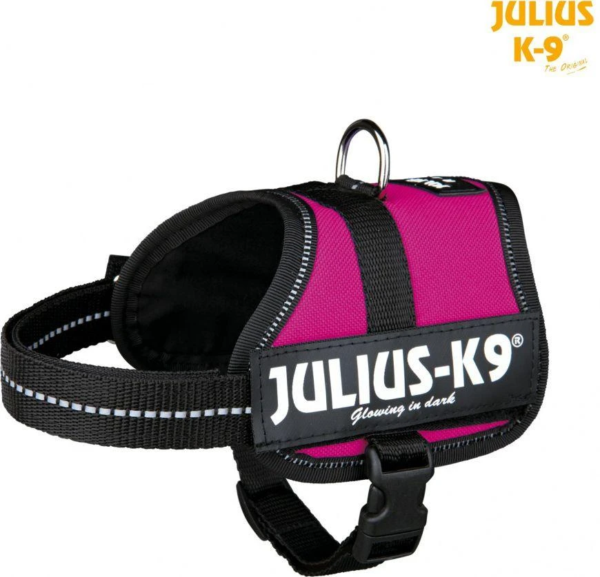 Trixie diržai Julius-K9, Baby 2/Xs-S: 33-45 cm, fuksija