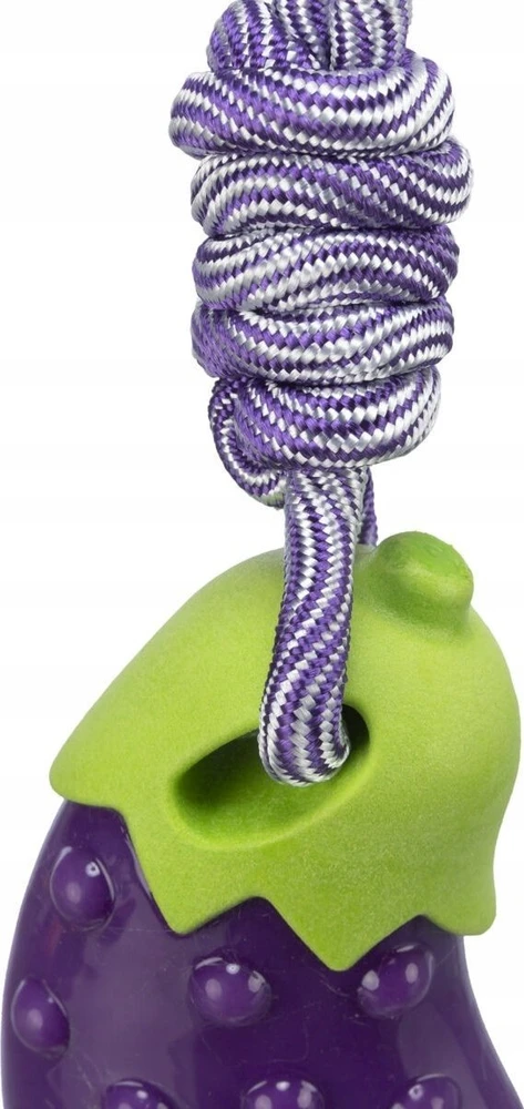 Trixie Žaislas šuniui Baklažanas ant virvės, TPR, 13 cm/34 cm