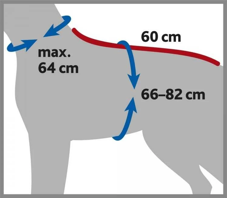 TRIXIE Maudymosi chalatas šunims,medvilnė, L: 60 cm, pilkas