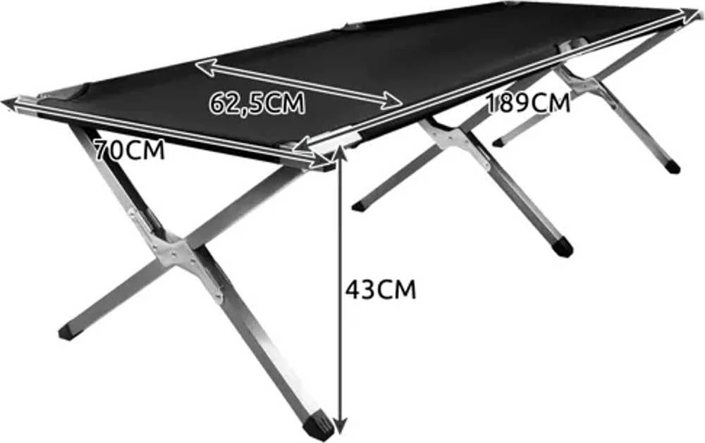 Trizand 23190 Suankstoma lova 189 x 70 x 43 cm juoda