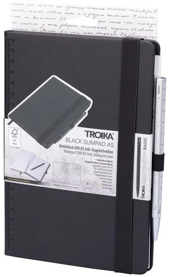 Troika Bloknotas A5 64 ark. juoda (NPP04/SI)