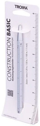 Troika Construction Basic rašiklis su matavimo skalėmis