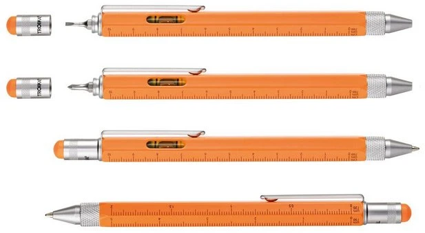 Troika Daugiafunkcis rašiklis TROIKA Construction, oranžinis neoninis