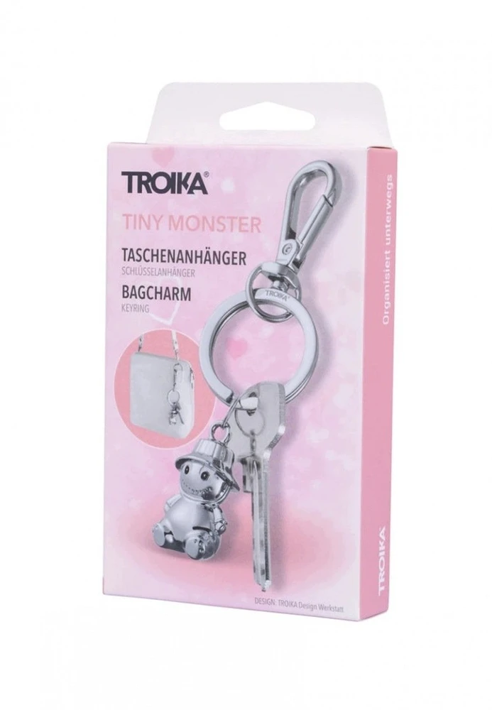 Troika Raktų pakabukas Tiny Monster, metalinis, sidabrinis (TRKR26-50/CH)