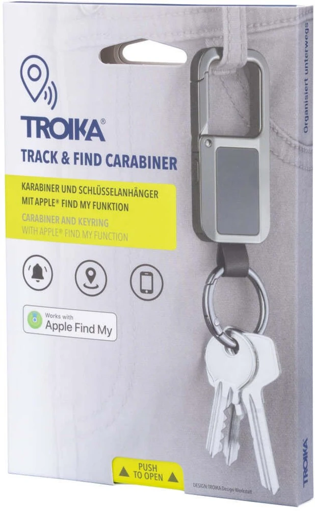 Troika Pakabutis Track & Find Carabiner, juoda (TRKR26-13/GM)