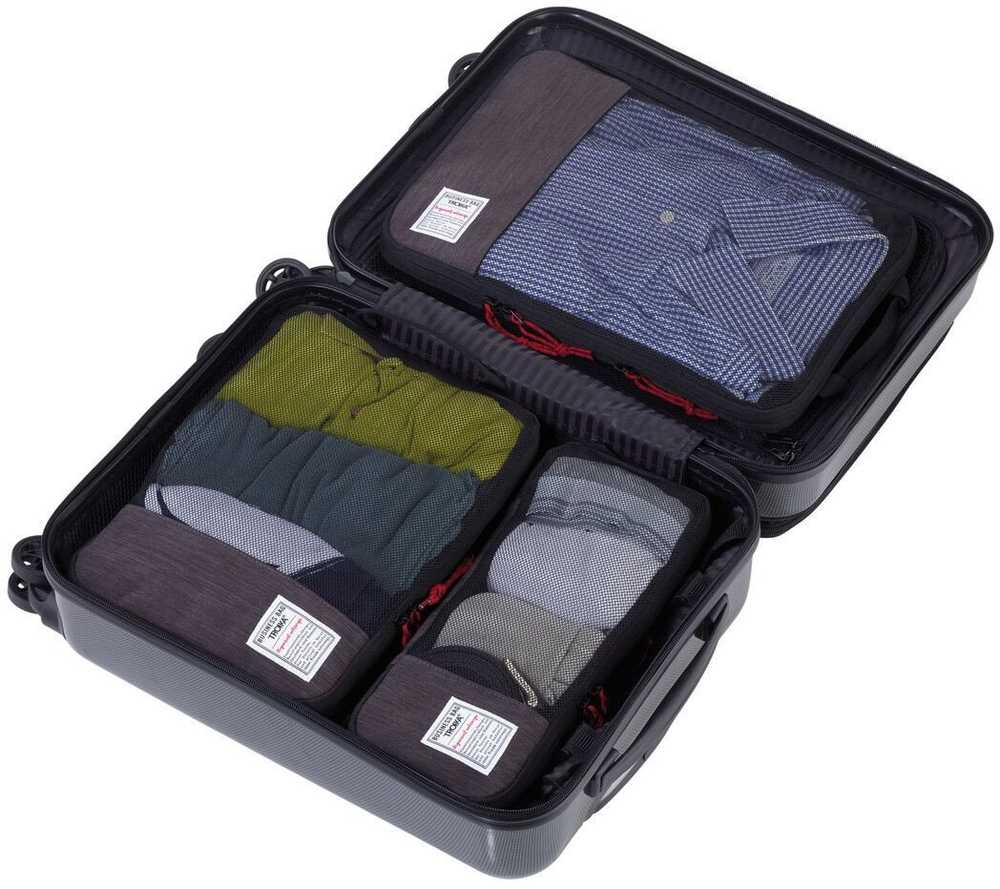 Kelioninis TROIKA kelioninių kompresinių krepšių rinkinys BUSINESS PACKING CUBES