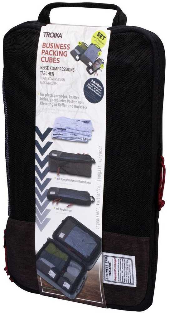 Kelioninis TROIKA kelioninių kompresinių krepšių rinkinys BUSINESS PACKING CUBES