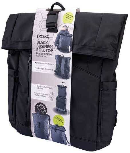 Turistinė kuprinė Troika TROIKA Roll Top Rucksack TROIKA Juodas ROLL TOP