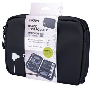 TROIKA kabelių dėklas TROIKA Juodas TECH POUCH 2