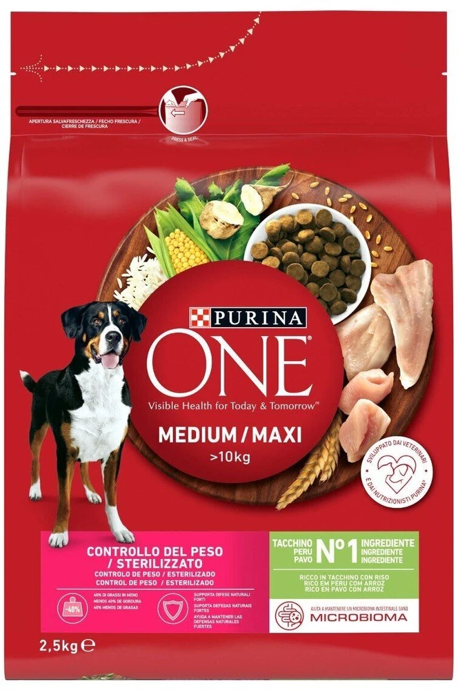 Purina Nestle ONE Medium/Maxi Adult kalakutiena & ryžiai 2,5kg