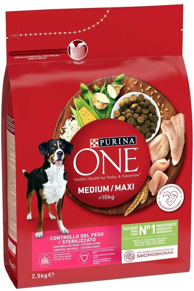 Purina Nestle ONE Medium/Maxi Adult kalakutiena & ryžiai 2,5kg
