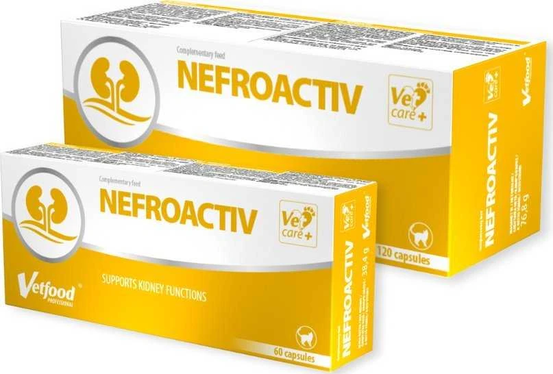 Gyvūnų papildas - VETFOOD Nefroactiv tabletės šunims ir katėms, 120 vnt.