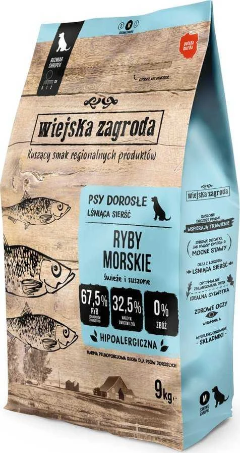 Wiejska Zagroda Rural Farmstead Sea Zuvis Crunchy M - Sausas Maistas šunims - 9kg