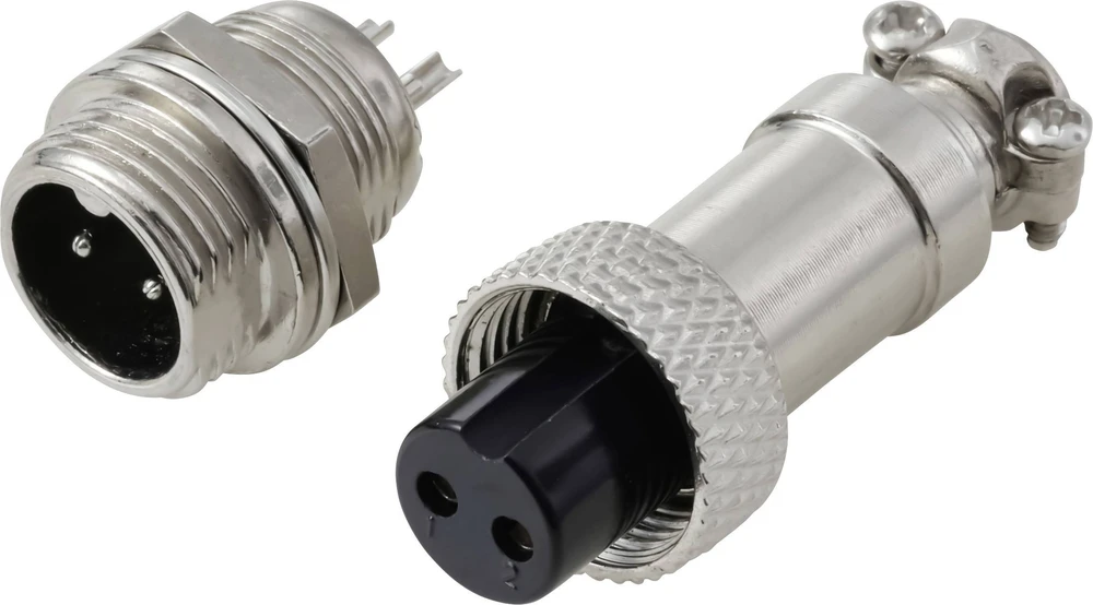 Tru Components circular pin connector socket 2-pole GX12 2 pcs (TC-13895576)