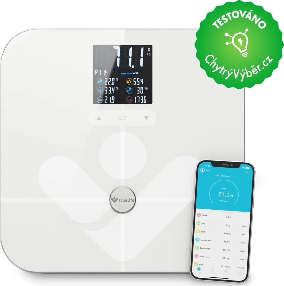 Svarstyklės TrueLife TrueLife FitScale W7 BT Baltas